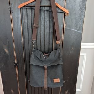 Black Canvas Convertible Crossbody Bag to Backpack
